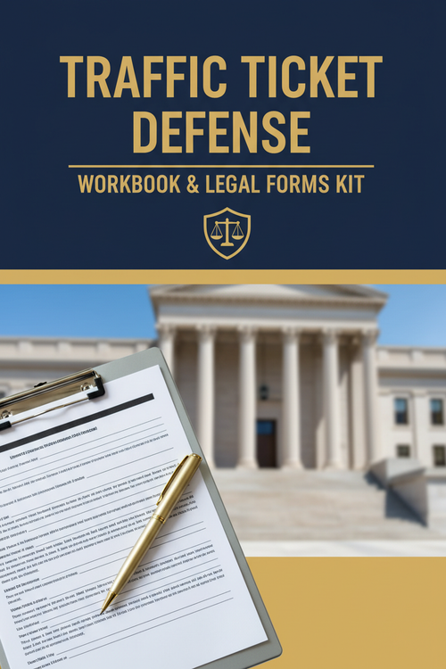 Traffic Ticket Defense Workbook & Legal Forms Kit cover